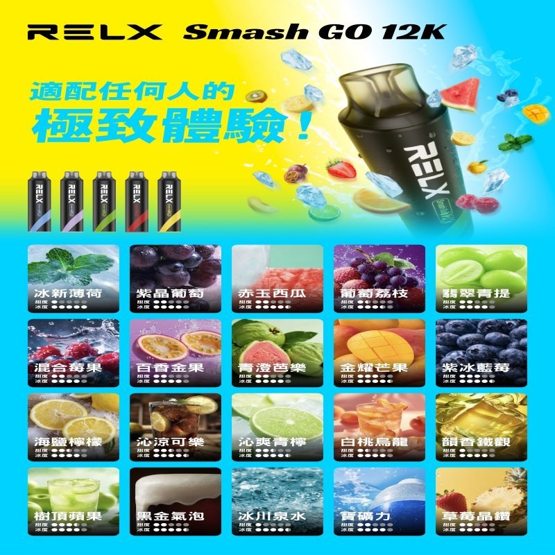 Relx Smash Go 12000 Puffs 一次性電子煙拋棄式大功率輸出:圖片 2